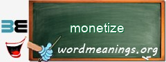 WordMeaning blackboard for monetize